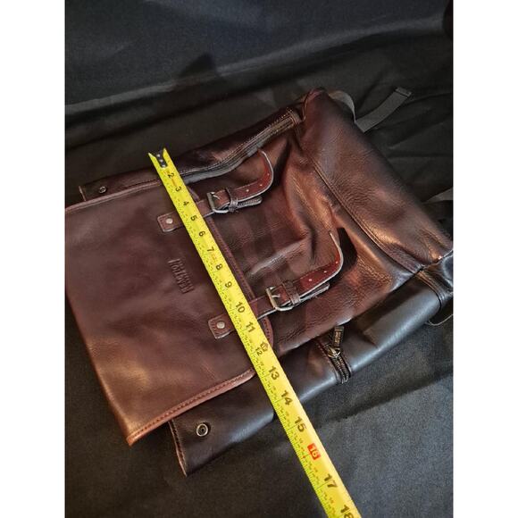 Kenneth Cole Reaction Brown Leather Backpack Laptop Bag Satchel Academia - Picture 12 of 13